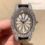 Perfect Replica Chopard L'Heure Du Diamant Medium Oval Stainless Steel Diamond Women Watch